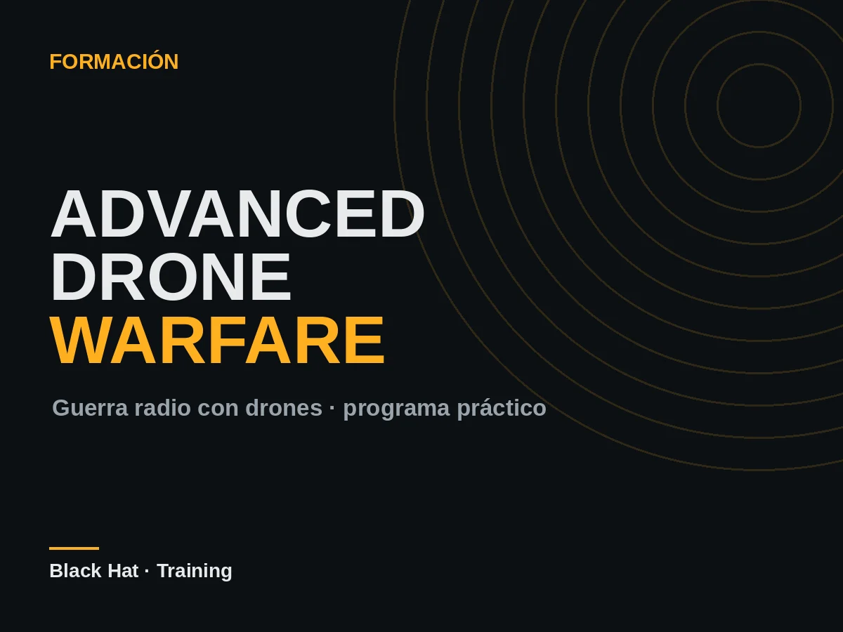 Cartel de la formación «Advanced Drone Warfare» (guerra radio con drones)